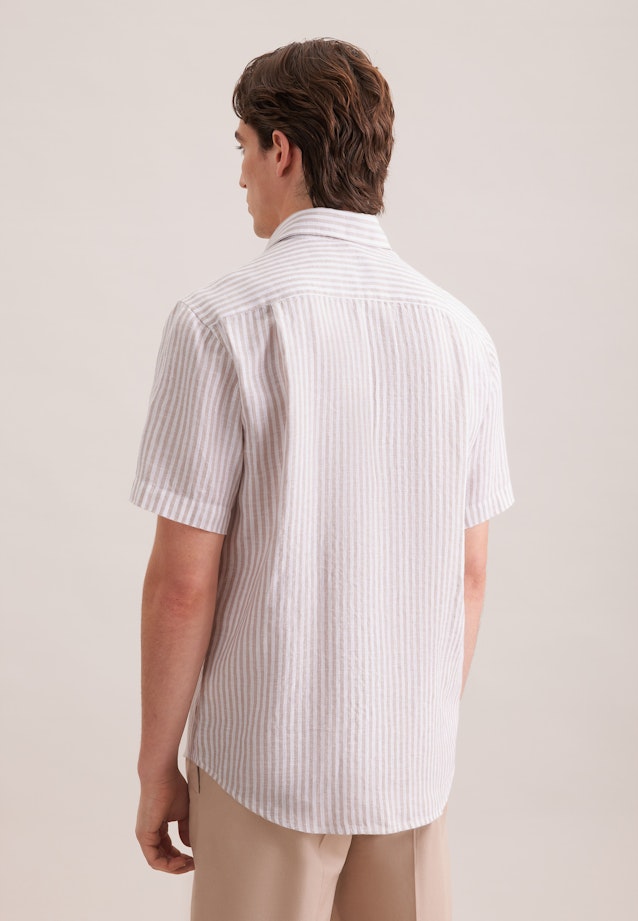 Regular Leinenhemd Gestreift in Beige |  Seidensticker Onlineshop