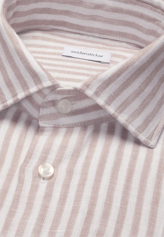 Regular Leinenhemd Gestreift in Beige |  Seidensticker Onlineshop
