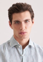 Regular Chemise en lin Rayures in Turquoise |  Seidensticker Onlineshop