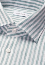 Regular Leinenhemd Gestreift in Türkis |  Seidensticker Onlineshop