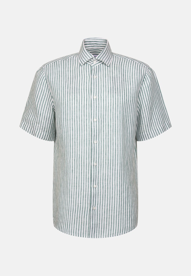 Regular Chemise en lin Rayures in Turquoise |  Seidensticker Onlineshop