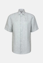 Regular Chemise en lin Rayures in Turquoise |  Seidensticker Onlineshop