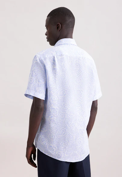 Regular Chemise en lin Imprimé in Bleu Clair | Seidensticker Onlineshop