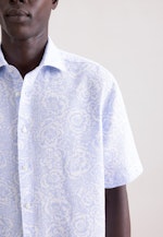 Regular Leinenhemd Druck in Hellblau |  Seidensticker Onlineshop