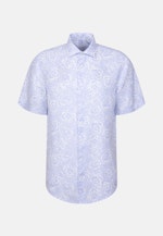 Regular Leinenhemd Druck in Hellblau |  Seidensticker Onlineshop