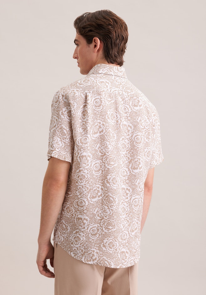 Regular Chemise en lin Imprimé dans Beige | Boutique en ligne Seidensticker