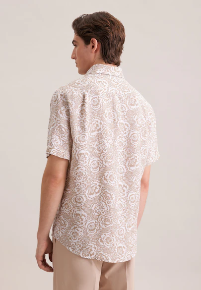 Regular Leinenhemd Druck in Beige | Seidensticker Onlineshop