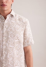 Regular Leinenhemd Druck in Beige |  Seidensticker Onlineshop