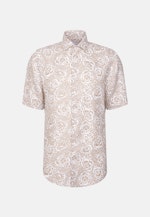 Regular Leinenhemd Druck in Beige |  Seidensticker Onlineshop