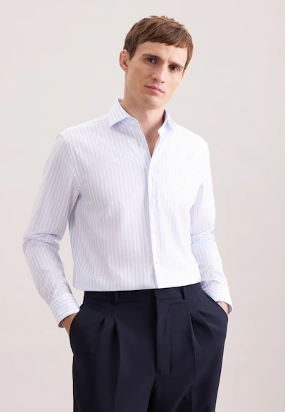 Comfort Chemise d'affaires Rayures in Bleu Clair |  Seidensticker Onlineshop