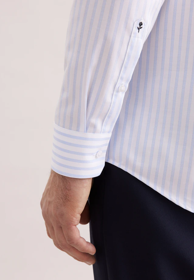 Comfort Chemise d'affaires Rayures in Bleu Clair |  Seidensticker Onlineshop