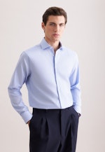 Comfort Business Hemd Struktur in Mittelblau |  Seidensticker Onlineshop