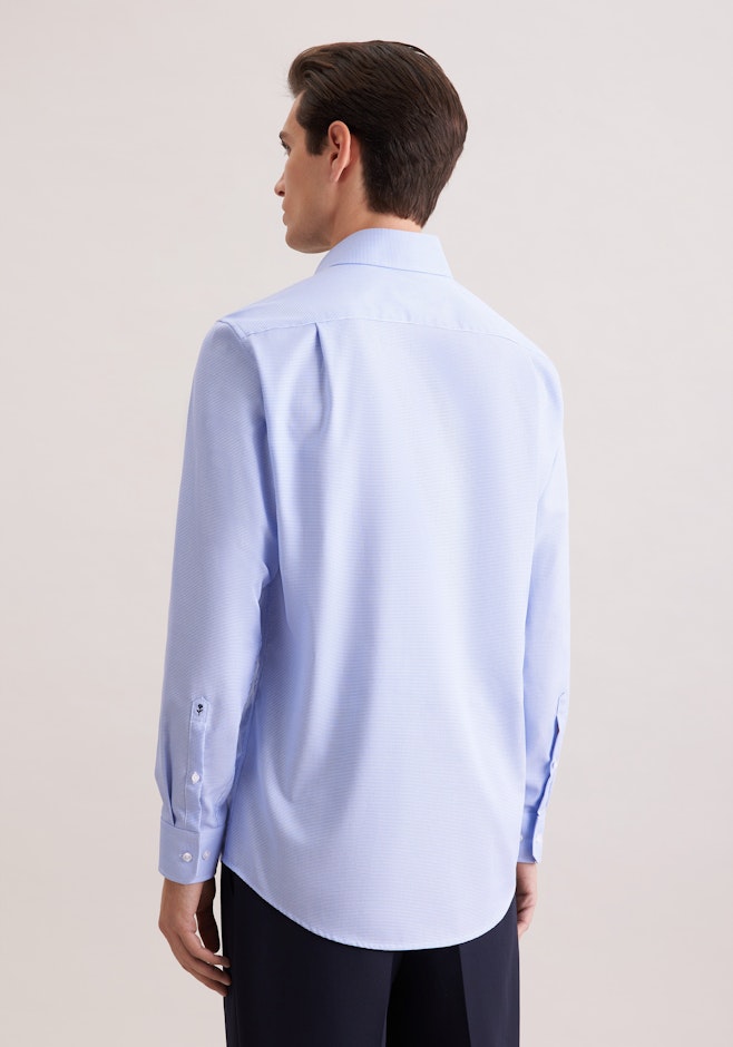 Comfort Business Hemd Struktur in Mittelblau | Seidensticker Onlineshop