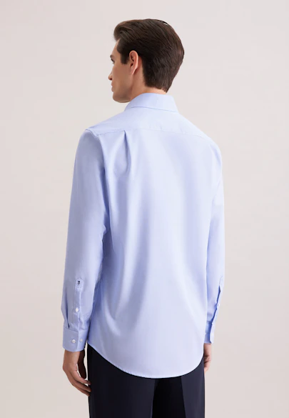 Comfort Business Hemd Struktur in Mittelblau |  Seidensticker Onlineshop