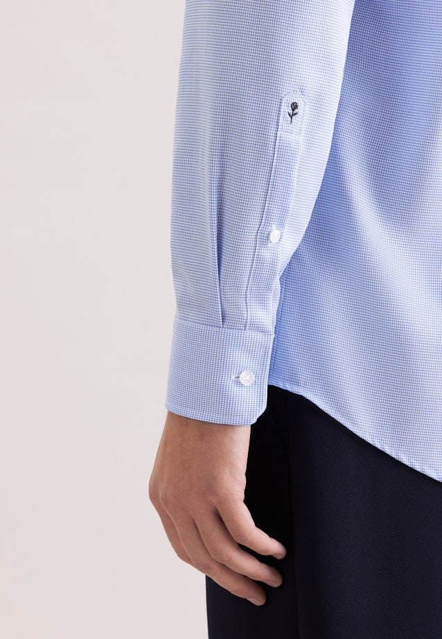 Comfort Business Hemd Struktur in Mittelblau |  Seidensticker Onlineshop