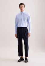 Comfort Business Hemd Struktur in Mittelblau |  Seidensticker Onlineshop
