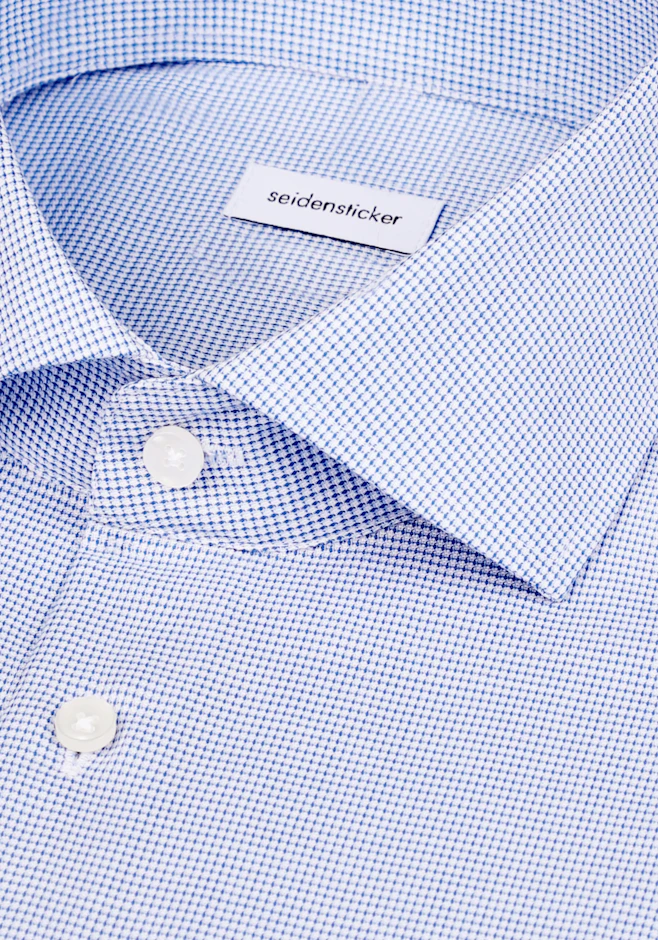 Comfort Chemise d'affaires Structure dans Bleu Moyen | Boutique en ligne Seidensticker