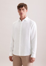 Shaped Leinenhemd Uni in Weiß |  Seidensticker Onlineshop