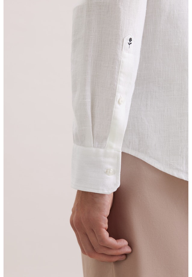 Shaped Leinenhemd Uni in Weiß |  Seidensticker Onlineshop