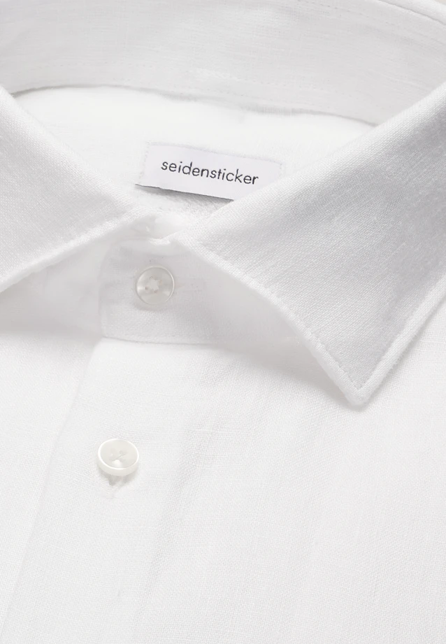 Shaped Leinenhemd Uni in Weiß |  Seidensticker Onlineshop