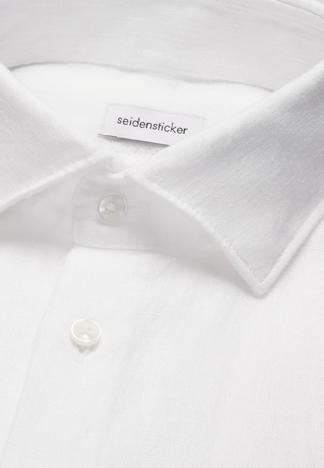 Shaped Leinenhemd Uni in Weiß | Seidensticker Onlineshop