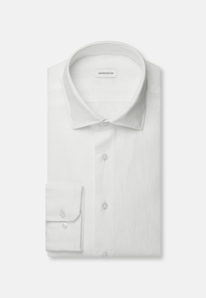 Shaped Chemise en lin Uni dans Blanc | Boutique en ligne Seidensticker