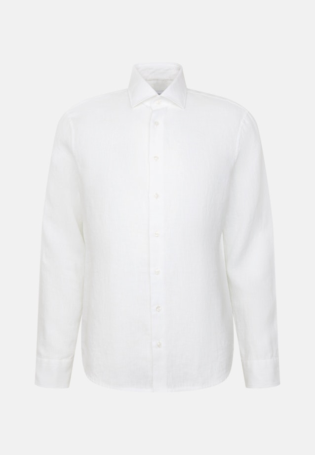 Shaped Leinenhemd Uni in Weiß |  Seidensticker Onlineshop