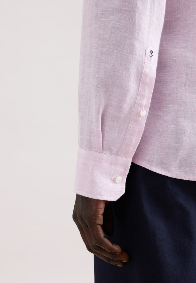 Shaped Leinenhemd Uni in Rosa |  Seidensticker Onlineshop