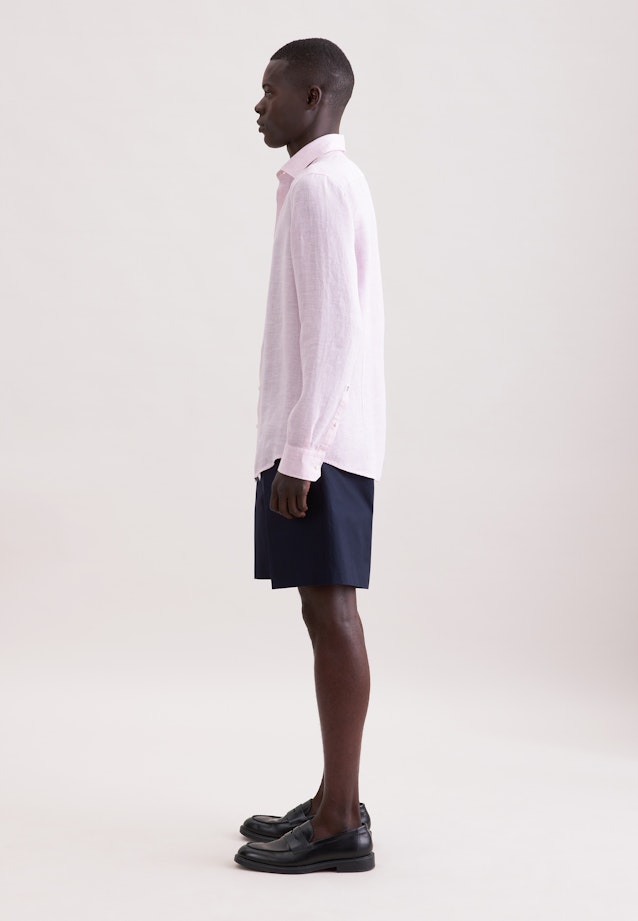 Shaped Leinenhemd Uni in Rosa |  Seidensticker Onlineshop