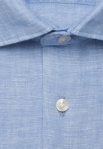 Shaped Linen shirt Uni in Mittelblau |  Seidensticker Onlineshop