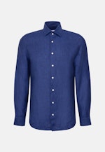 Shaped Leinenhemd Uni in Dunkelblau |  Seidensticker Onlineshop