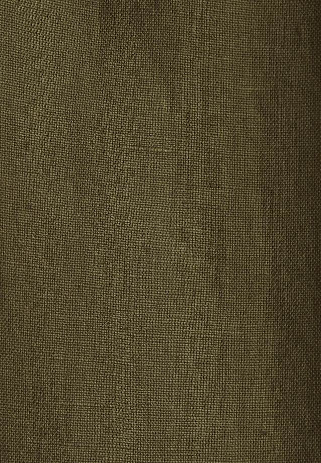 Shaped Linen shirt Uni in Grün |  Seidensticker Onlineshop