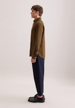 Shaped Chemise en lin Uni in Vert |  Seidensticker Onlineshop