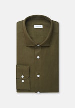 Shaped Linen shirt Uni in Grün |  Seidensticker Onlineshop