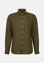 Shaped Linen shirt Uni in Grün |  Seidensticker Onlineshop