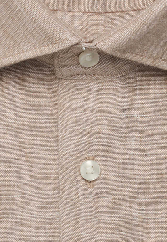 Shaped Linen shirt Uni in Beige |  Seidensticker Onlineshop