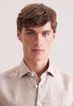 Shaped Linen shirt Uni in Beige |  Seidensticker Onlineshop