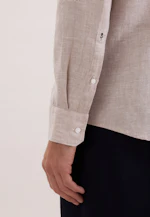Shaped Chemise en lin Uni in Beige |  Seidensticker Onlineshop