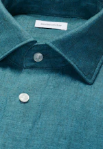 Shaped Chemise en lin Uni in Turquoise |  Seidensticker Onlineshop