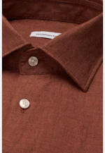 Shaped Linen shirt Uni in Braun |  Seidensticker Onlineshop