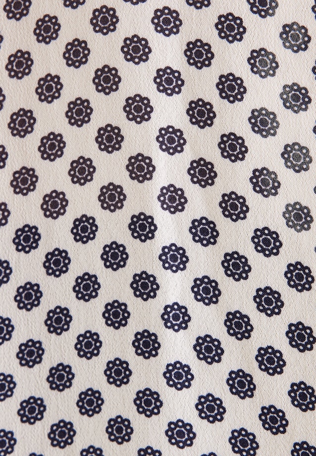 Gemusterte Hemdbluse mit abnehmbarer Schluppe in Weiß |  Seidensticker Onlineshop