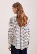 Gemusterte Hemdbluse mit abnehmbarer Schluppe in Weiß |  Seidensticker Onlineshop