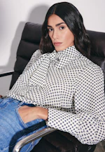 Chemisier à motifs avec nœud papillon détachable in Blanc |  Seidensticker Onlineshop