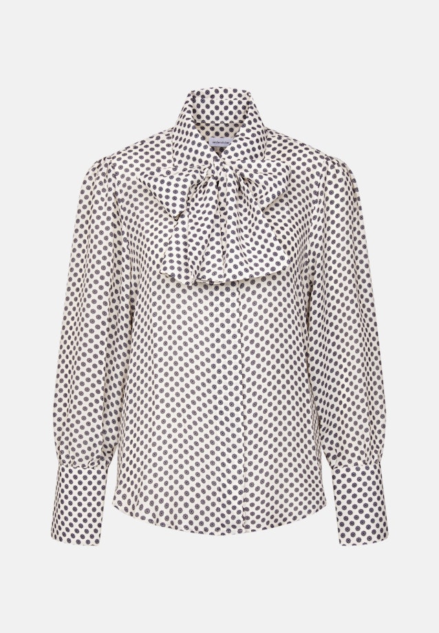 Gemusterte Hemdbluse mit abnehmbarer Schluppe in Weiß |  Seidensticker Onlineshop
