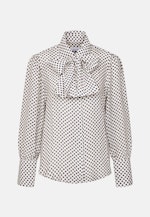 Gemusterte Hemdbluse mit abnehmbarer Schluppe in Weiß |  Seidensticker Onlineshop