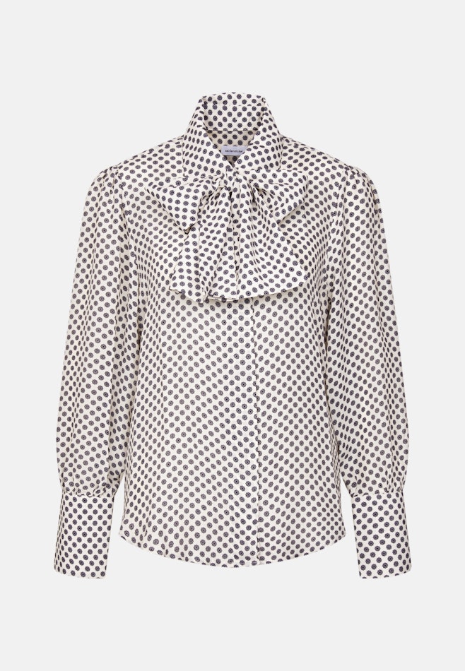 Gemusterte Hemdbluse mit abnehmbarer Schluppe in Weiß | Seidensticker Onlineshop
