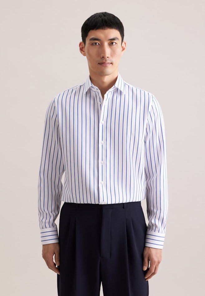 Slim Business shirt Stripes in Mittelblau | Seidensticker online shop
