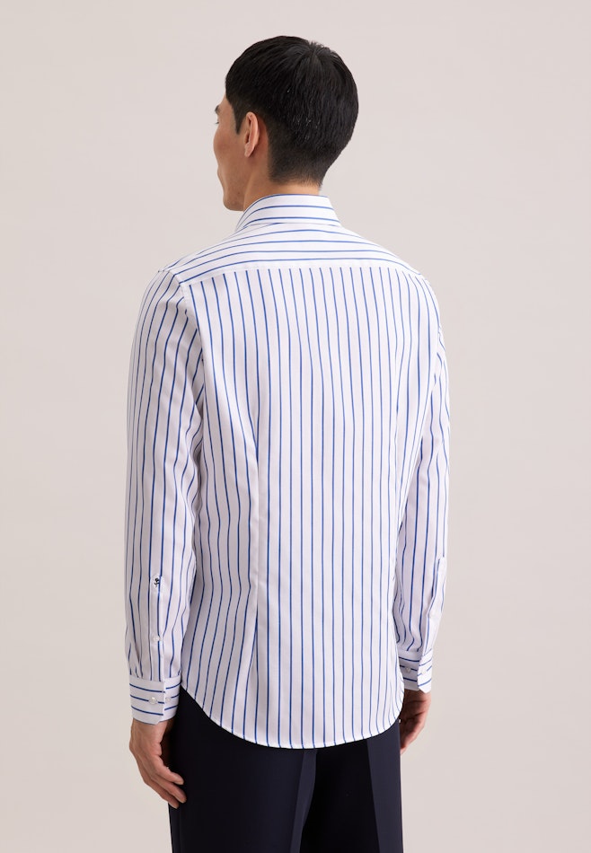 Slim Business shirt Stripes in Mittelblau | Seidensticker online shop