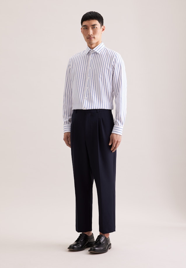 Slim Business Hemd Gestreift in Mittelblau |  Seidensticker Onlineshop