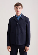 Regular Veste Uni in Bleu Foncé |  Seidensticker Onlineshop